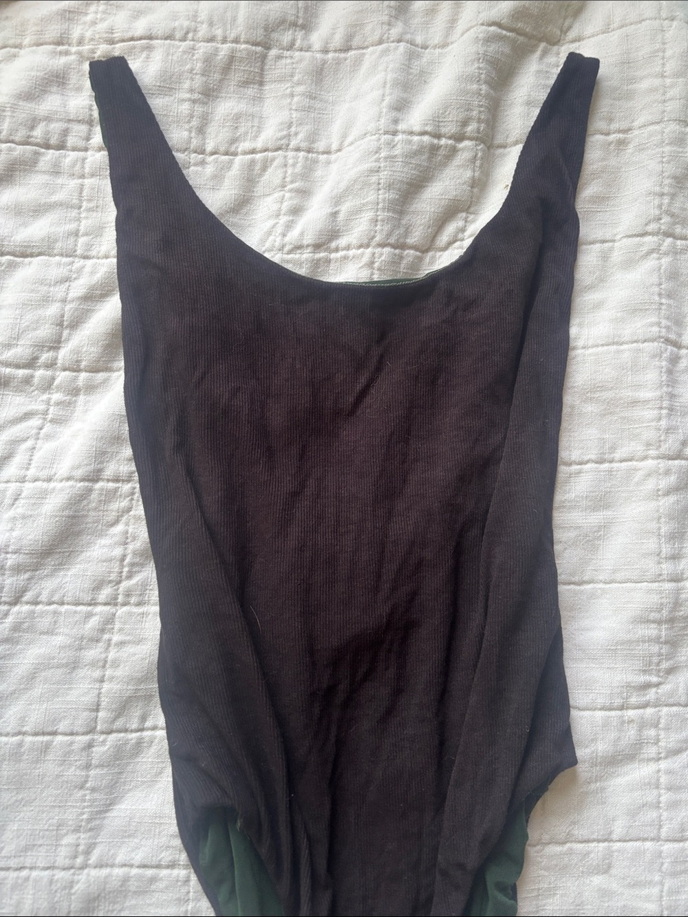 Princess Polly Black Ribbed Scoop Bodysuit
